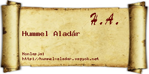 Hummel Aladár névjegykártya
